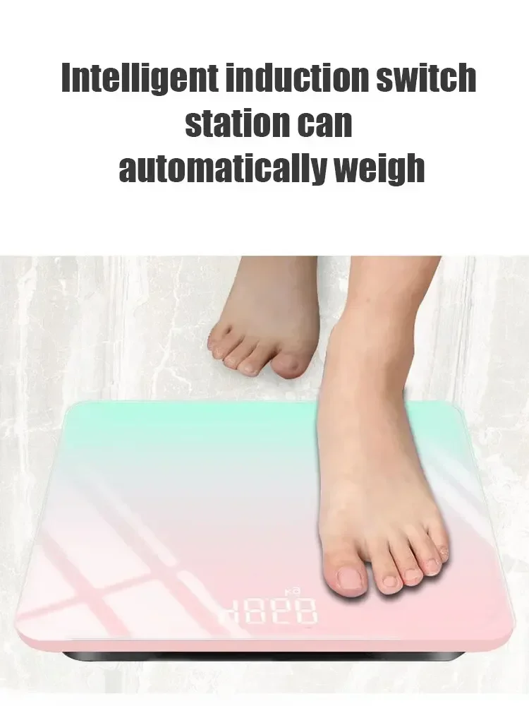 Gradient Color Intelligent LCD Electronic Scale Digital Display Glass Weight Scale Balance Body Electronic Scale For Weight Meas 3