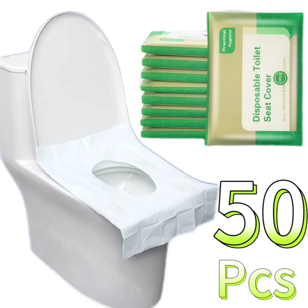 Toilet Seat Cover Disposable 10-50pcs Toilet Mat Portable Waterproof Soluble Water Toilet Seat Cover For Travel Camping Hotel Bathroom Accessories