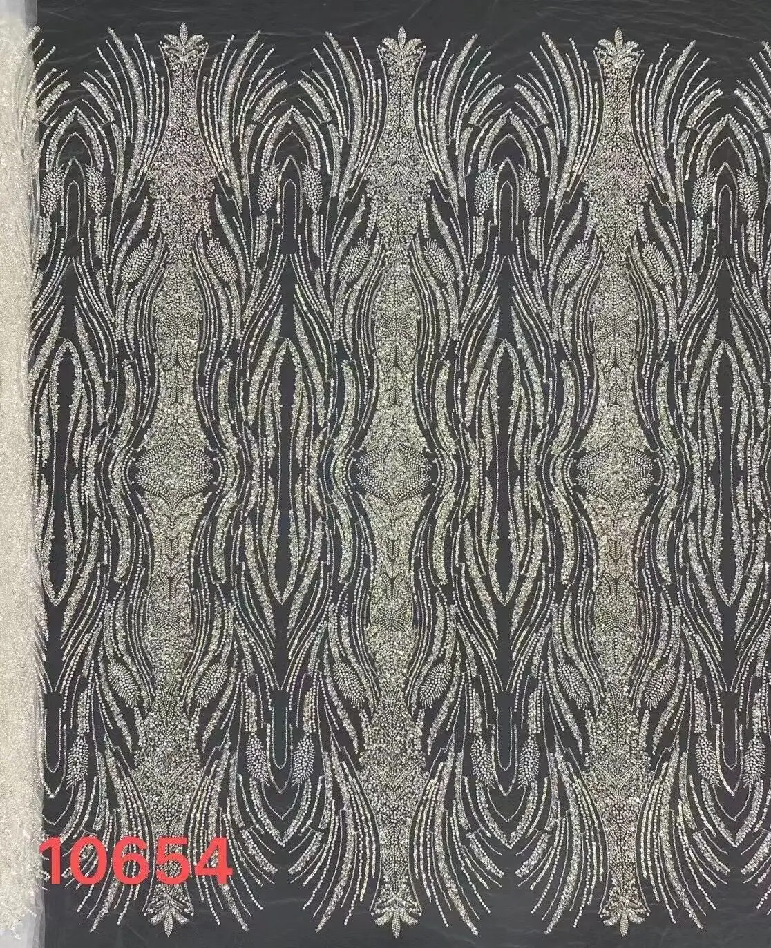 

African Lace Fabric Beads S-1308105 Fashion Embroidery French Tulle Lace Fabric With Sequins