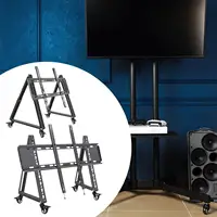 Low Height Mobile TV Stand for Flat Curved Screen TV, LED, LCD Versatile Sturdy 4