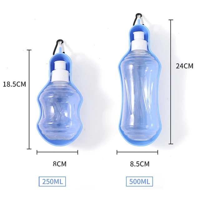 250/500ML Dog Water Bottle Folding Drinker Plastic Portable Water Bottle Pets Outdoor Travel Drinking Water Feeder Bowl for Dogs 5