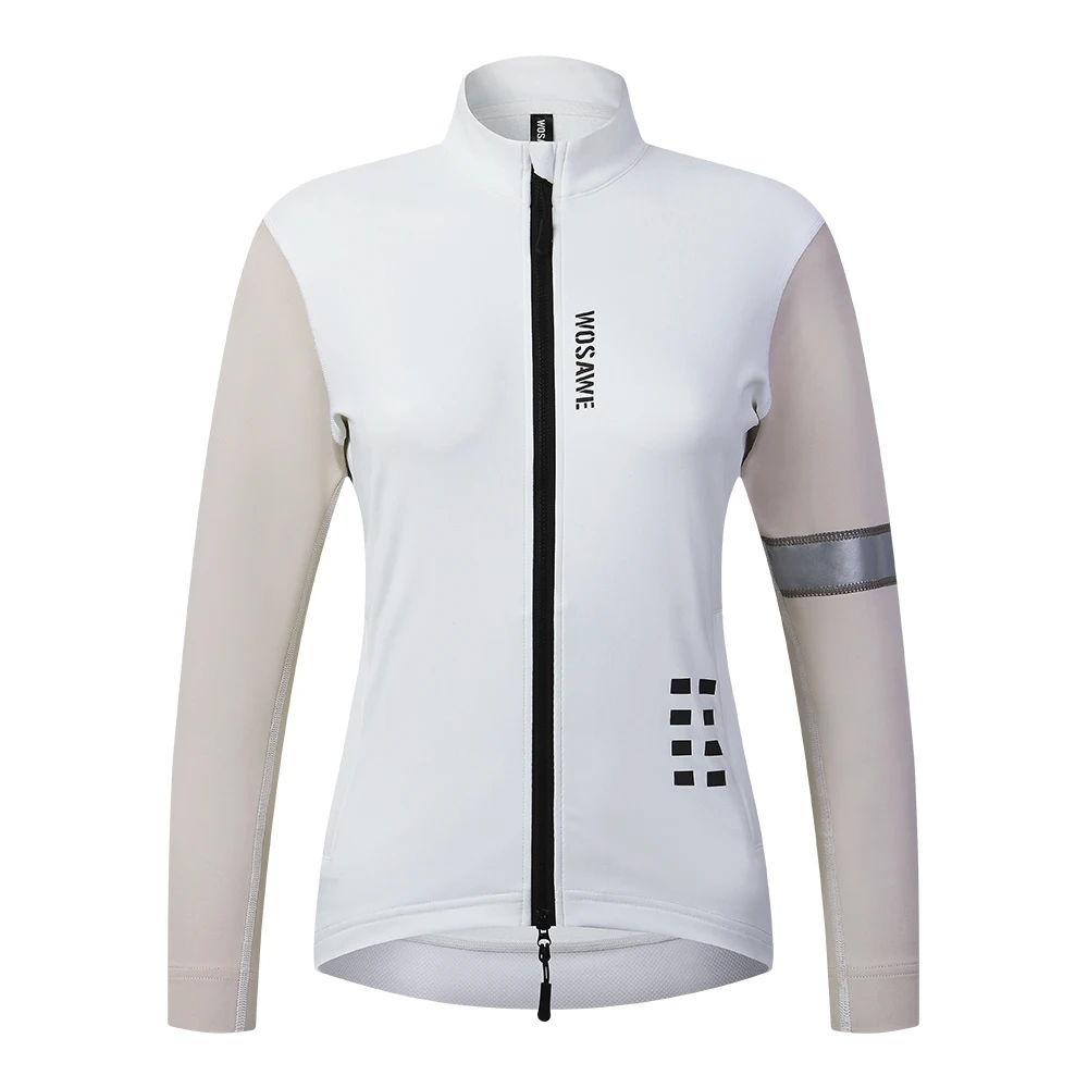 Women Cycling Shirt Winter Thermal Fleece Long Sleeve Coat Riding Bike Jacket