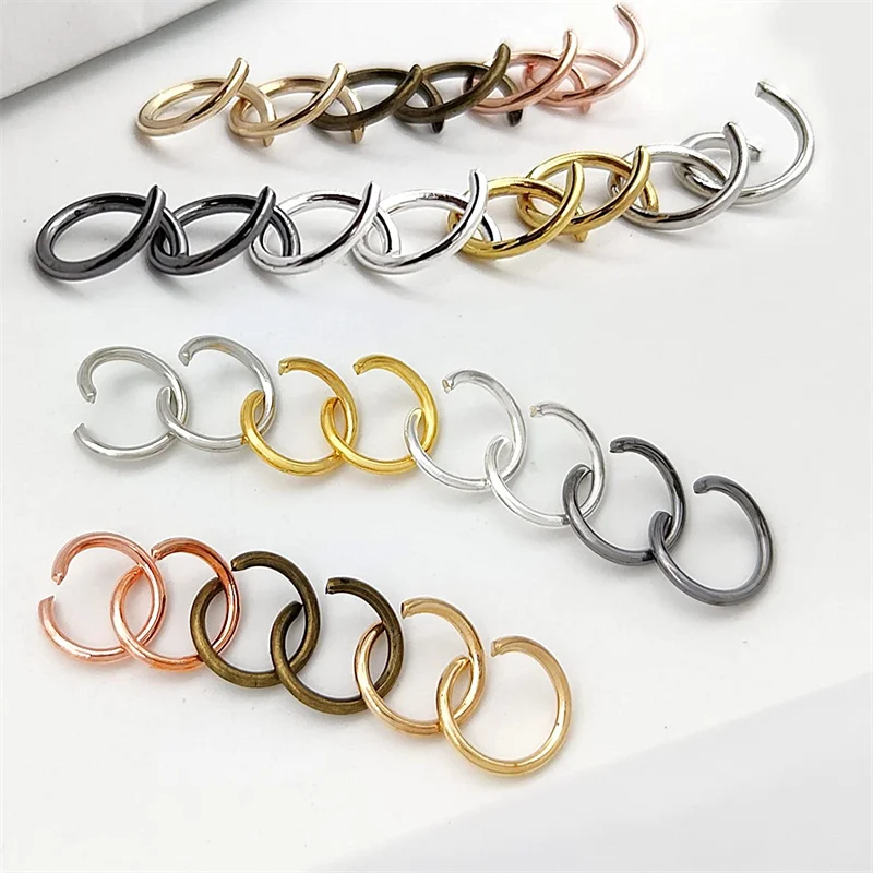 200Pcs Metall Jump Runde Ringe Anschluss Für DIY Handgemachte Schmuck Machen Liefert Zubehör Armbänder Halskette Keychain – Detail 2