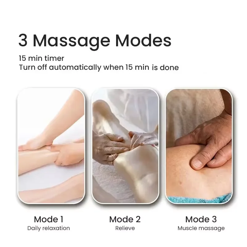 Air Compression Massager Rechargeable With Heating Function Leg Pneumatic Boots Muscle Relaxation Massage For_voghion.com