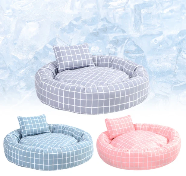 

Pet Supplies Winter Plaid Pet Nest Small Round Nest with Pillow Cat Den Dog Kennel Bed