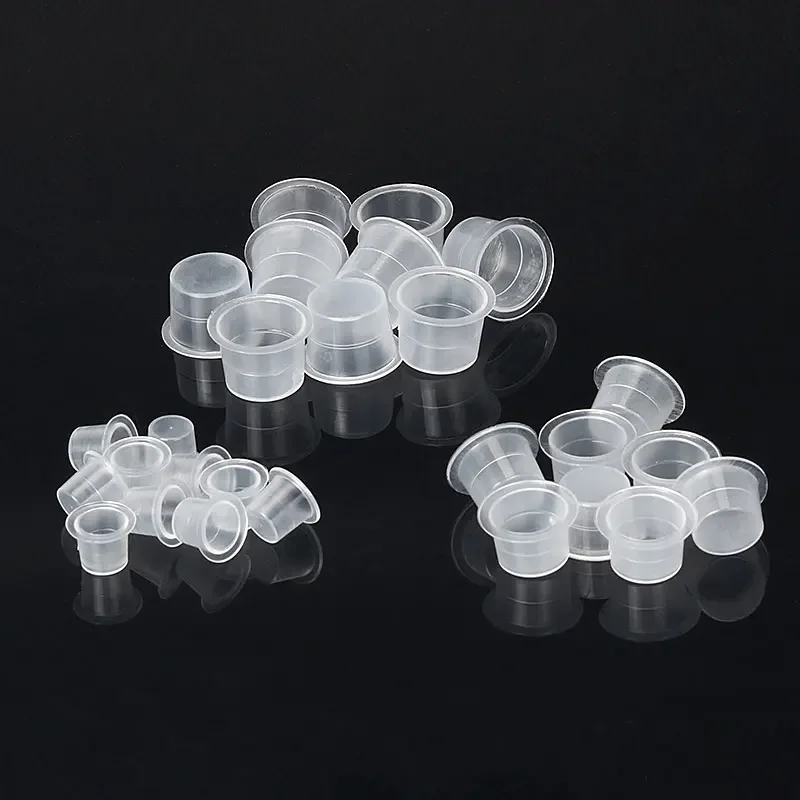 100PCS Plastic Permanent Makeup Pigment Container Clear Disposable Tattoo Ink Cups Holder For Tattoo Artist Supplies Tattoo Kit