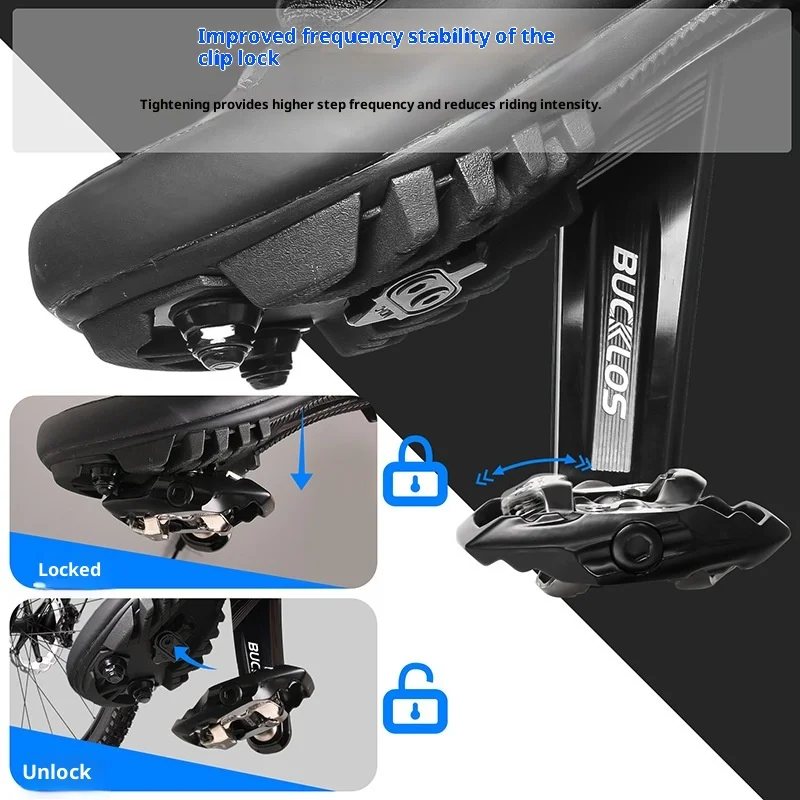 산악 자전거 페달 알루미늄 합금 SPD 시스템 양면 플랫 & 클립리스 페달 M8020 자전거 셀프락킹 페달