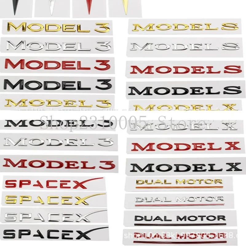 Numeri Di Lettere Morbide Dual Motor Underred Model S Model X Model 3 Y Spacex Car Emblem Per Tesla Trunk Targhetta Logo Sticker