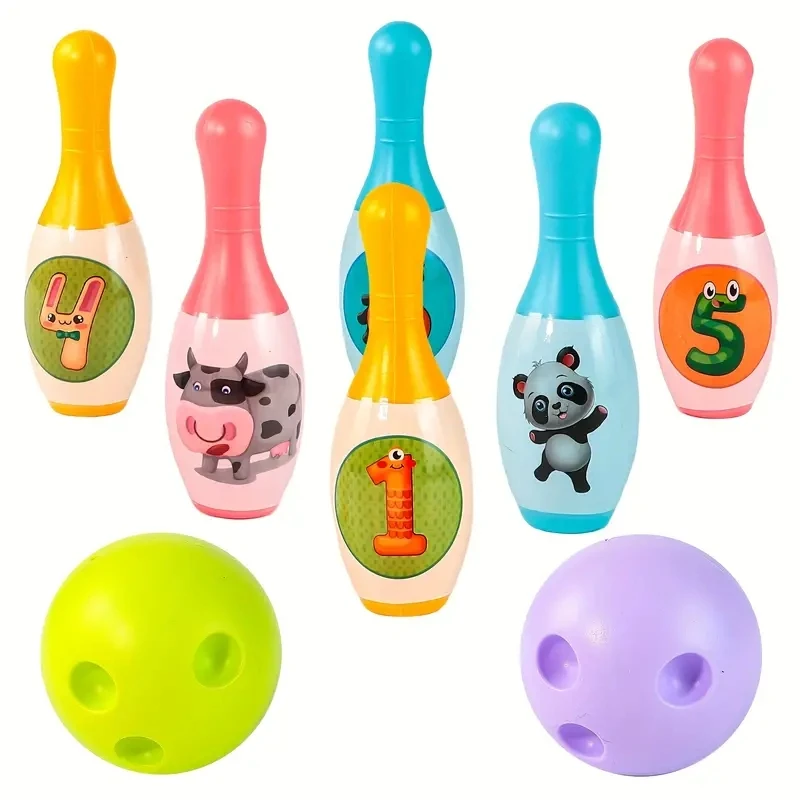 Giocattoli da bowling per bambini, giocattoli sportivi per interni ed esterni, regali di Natale per bambini, regali di Capodanno - immagine 4