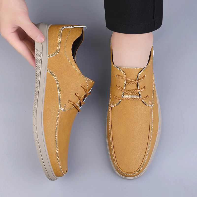 Spring Soft Soled Business Oxford Shoes Men Brand Leather Shoes Business Formal Lace Up Casual Loafers Comfortable Driving Shoes 5