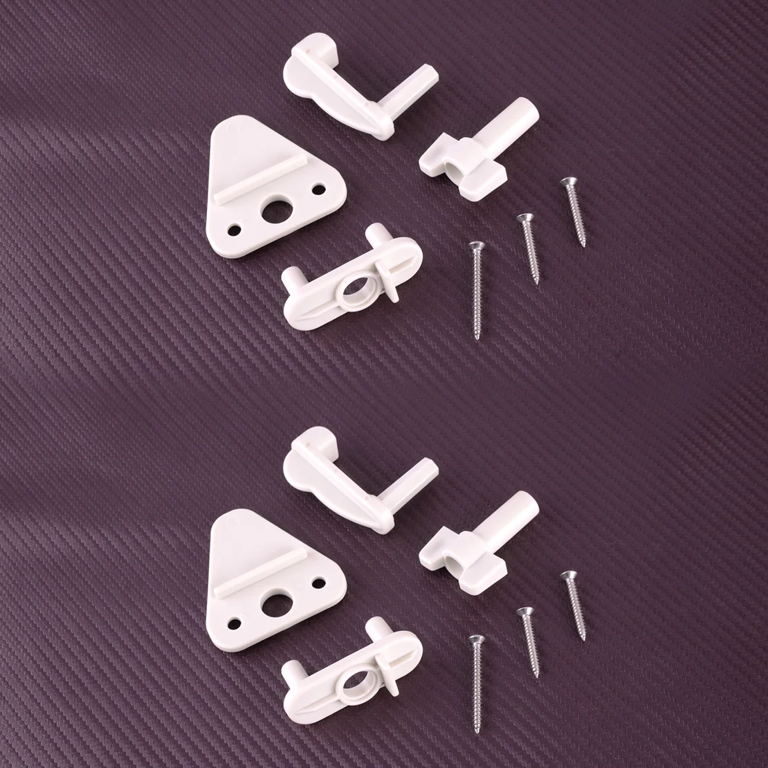 

2 Sets Plastic Door Gate Latch Lock Kits Universal White for Pontoon Boat Marine Yacht