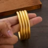 Gold Color Dubai Simple and Elegant Women Bangle Smooth Matte Closed Bracelet for Girls Fashion Exquisite Jewelry Gift Bride Wed 1
