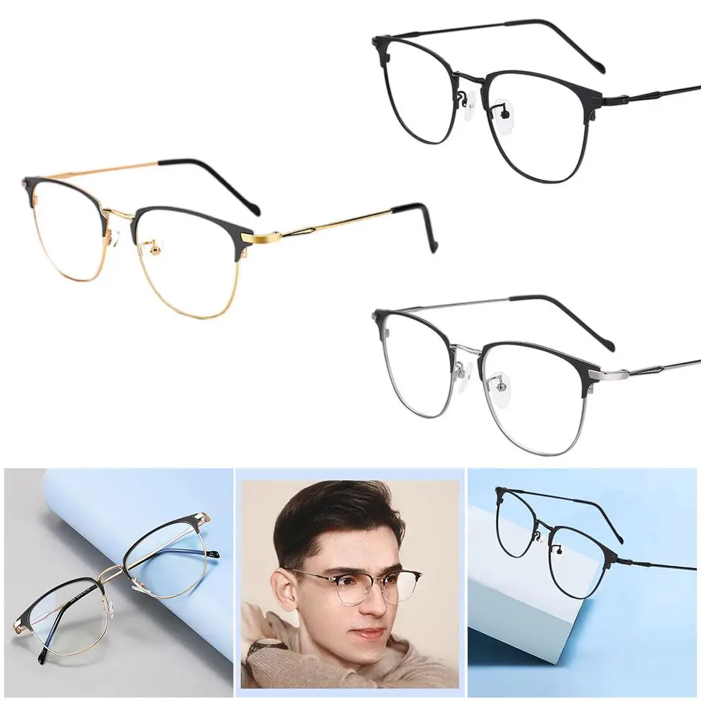 Blue Light Blocking Glasses Clear Lens Metal Frame for Sleep Better Anti-