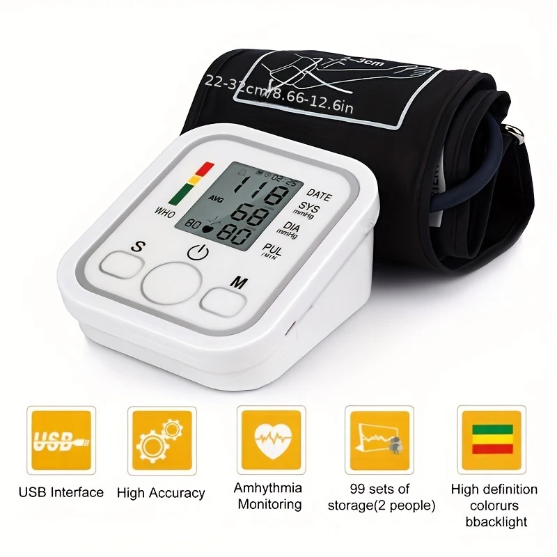 USB Digital Sphygmomanometer Medical Health Detector Home Upper Arm Blood Pressure Measur Adult kid Pulse Monitor blood pressure monitor blood pressure meter