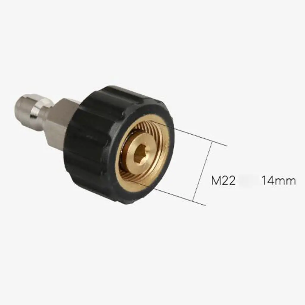 High Pressure Washer Quick Connector M22-14mm X 1/4 Quick Connect Adapter