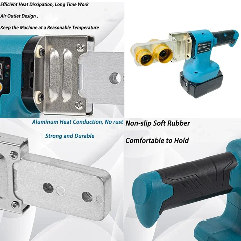 Cordless Pipe Welding Machine Rechargeable Hot Melt Machine PPR/PB Water Pipe Melter for Makita 18V Battery