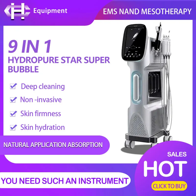 

9 In 1 Hydra Dermabrasion Skin Care Peel Acne Scalp Blackhead Treatment Esthetician Whitening Wrinkle Removal Small Bubble