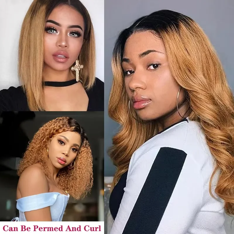 Brazilian Human Hair Bundles 1B/27 Ombre Brown Body Wave Hair Weave Bundles 8-26inch Remy Extension 1/3/4 PCS KEMYHAIR