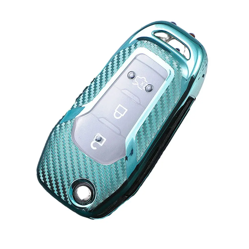 

TPU Carbon Fiber Full Covered Case Car Flip Key Fob Case Cover For Ford F-150 For Escape EcoSport For Ford For Maverick 2022