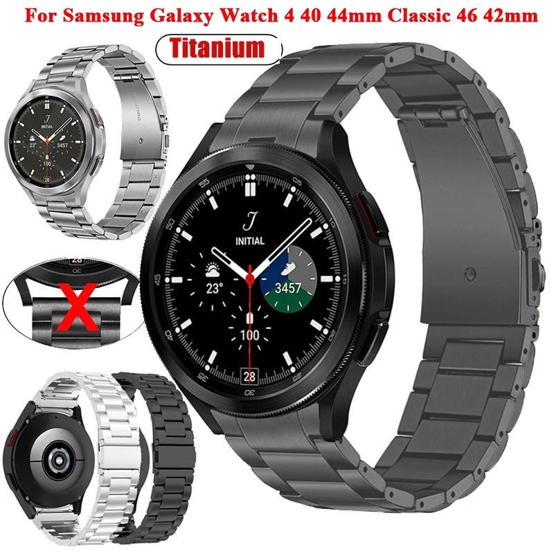 

No Gap Solid Titanium Watchband for Samsung Galaxy Watch4 Classic 46mm 42mm Strap For Samsung Galaxy Watch 5 40 44mm/Watch5 Pro