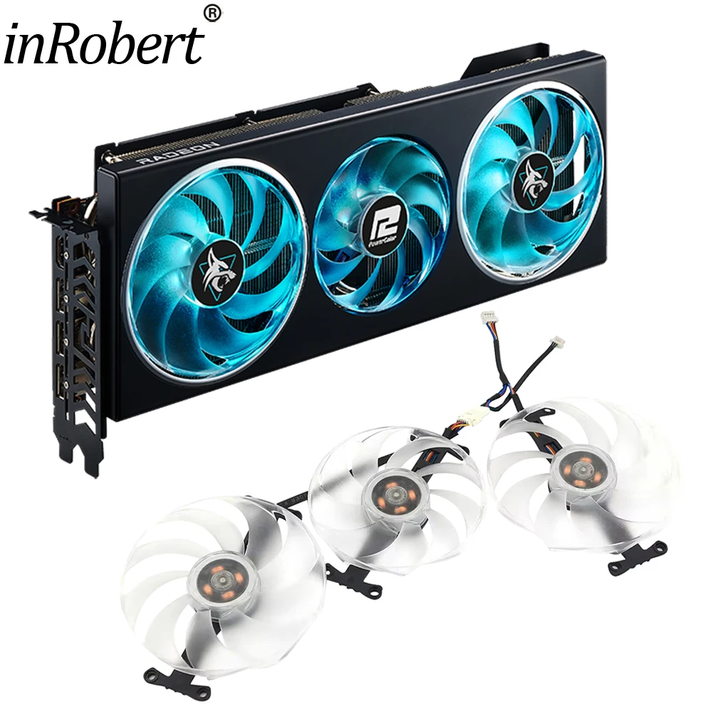 R X7900Gre Rx7900Xt Ventola Della Scheda Video Muslimex Per Ventola Di Raffreddamento Della Scheda Grafica Powercolor Rx 7900 Gre 7900 Xt 7900 Xtx Hel