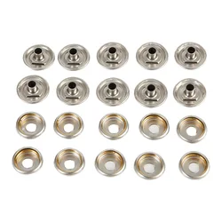 30Pcs Marine Grade Snap Fastener Stainless Steel Snap Buttons 15mm Snap Kit For Boat Cover Sewing Leather Canvas