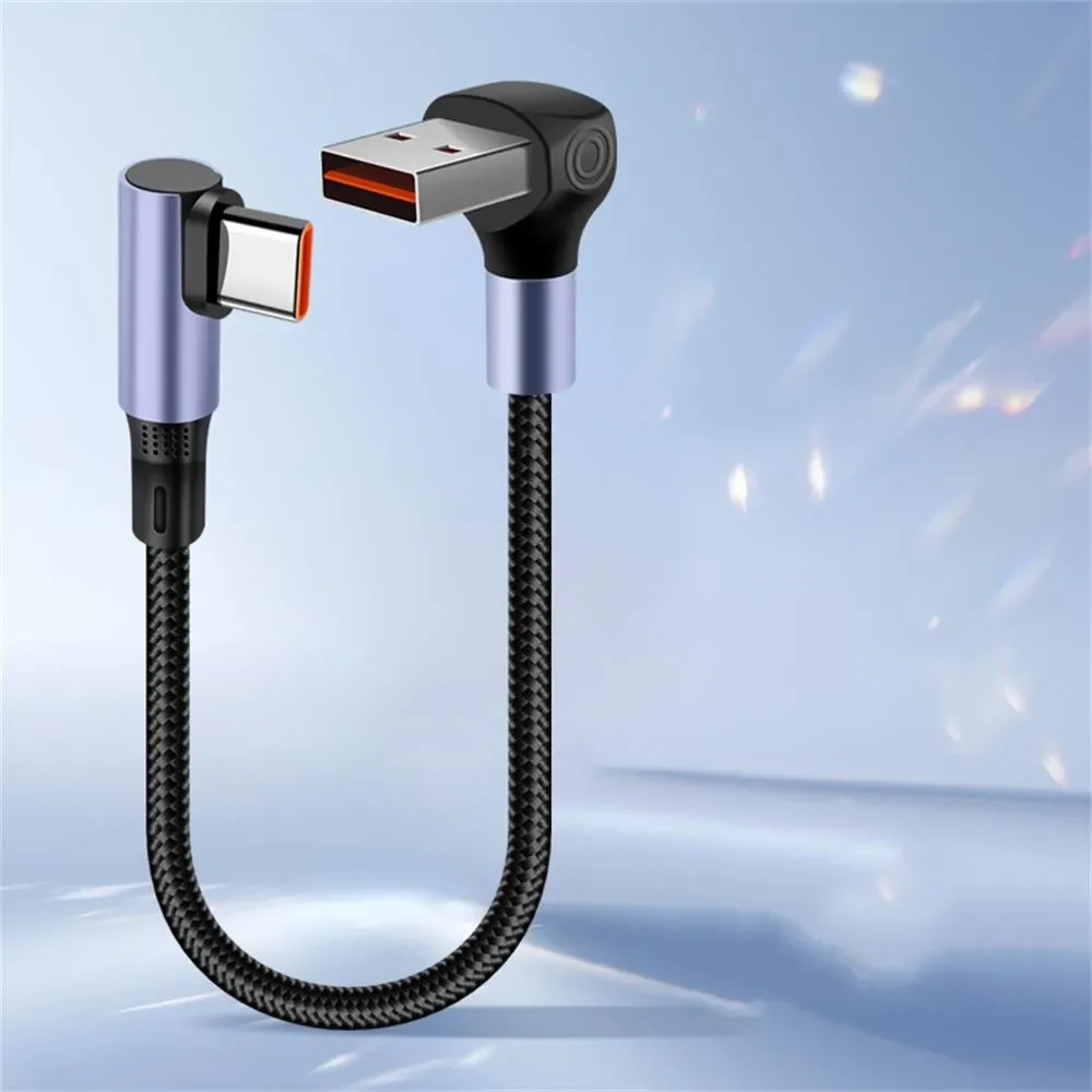 thumbnail image 1 of Cable de carga rápida de doble codo de 66 W, cable USB tipo C portátil corto para iPhone 15, 16, Samsung, Xiaomi, Huawei, banco de energía, 1 of 5