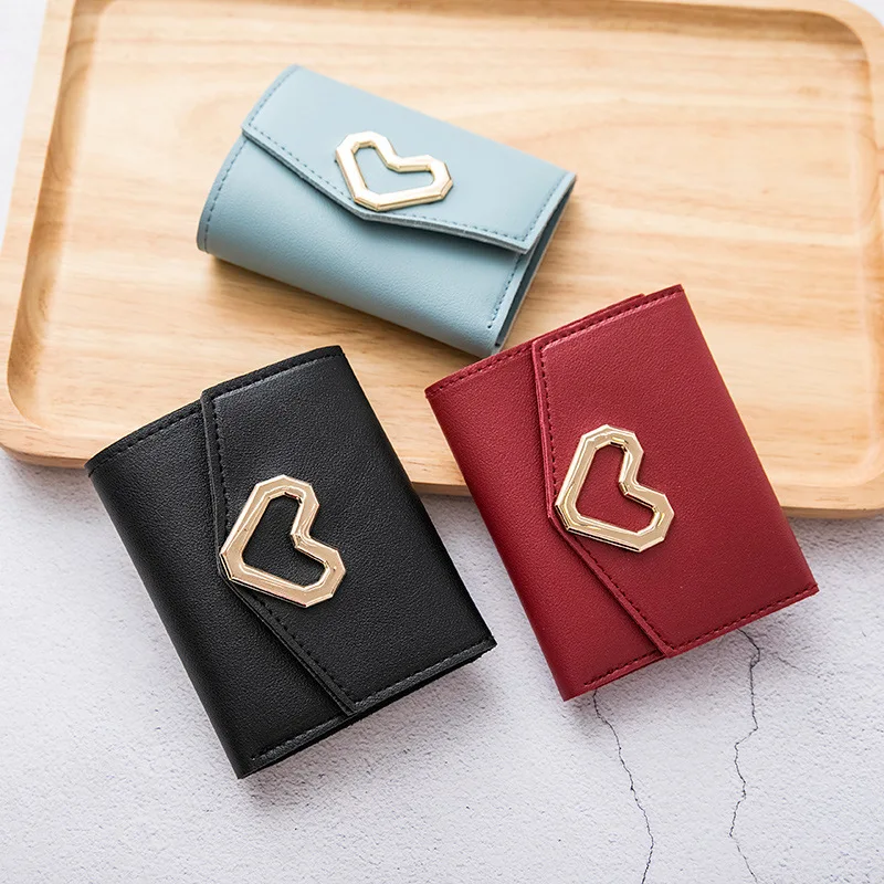 Lady Bag Wallet 2025 New Design Triple-Fold Heart Zero Wallet Handbag For Women