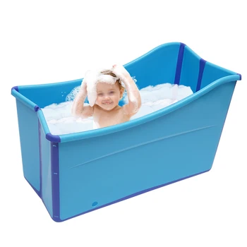 Vasche da bagno per bambini Vasca da bagno pieghevole durevole per bambini Portatile PP + TPU Addensare SPA Vasche grandi calde con doccia Uso in auto Vasca da bagno per neonati 1