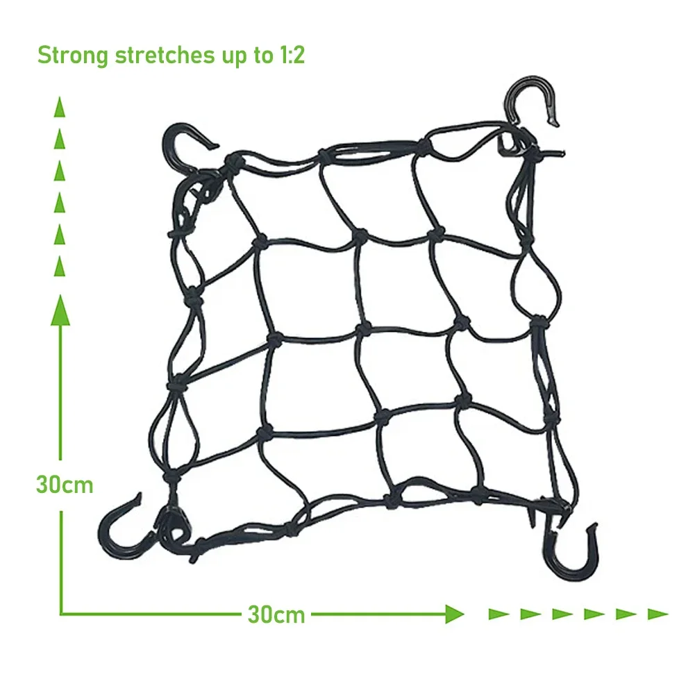 Motorcycle Cargo Net Motorcycle Bungee Net Motorcycle Luggage Net 30*30/40*40cm Latex Motorcycle Helmet Elastic Net Bag 6 Plastic Hook Motorbike Luggage Net Holder Mesh Storage Organizer Bag