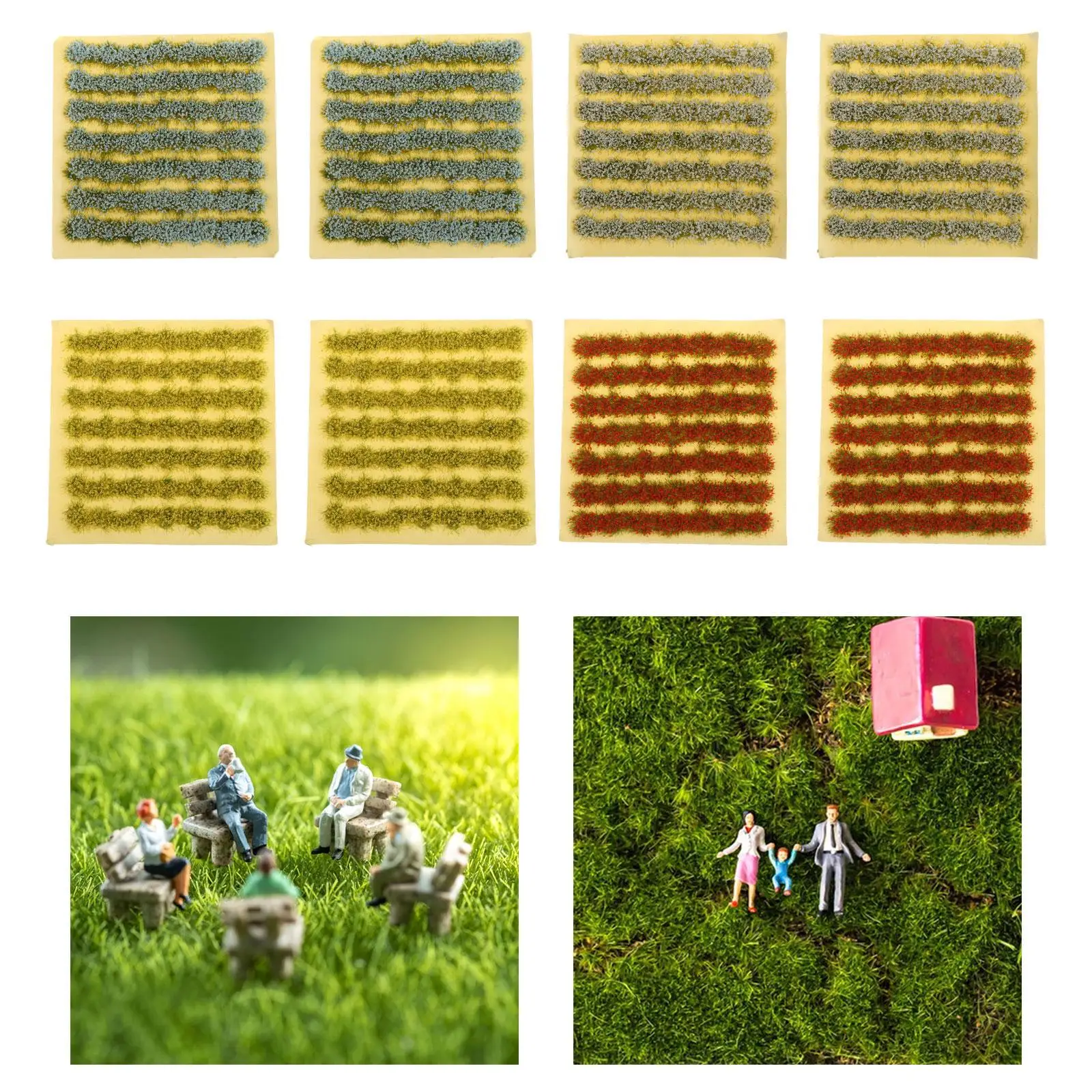 미니어처 잔디 클러스터 잔디 모델, 잔디 높이 0.5cm, 철도 인공 잔디, 모래 테이블 풍경 모델 장식, 2 개