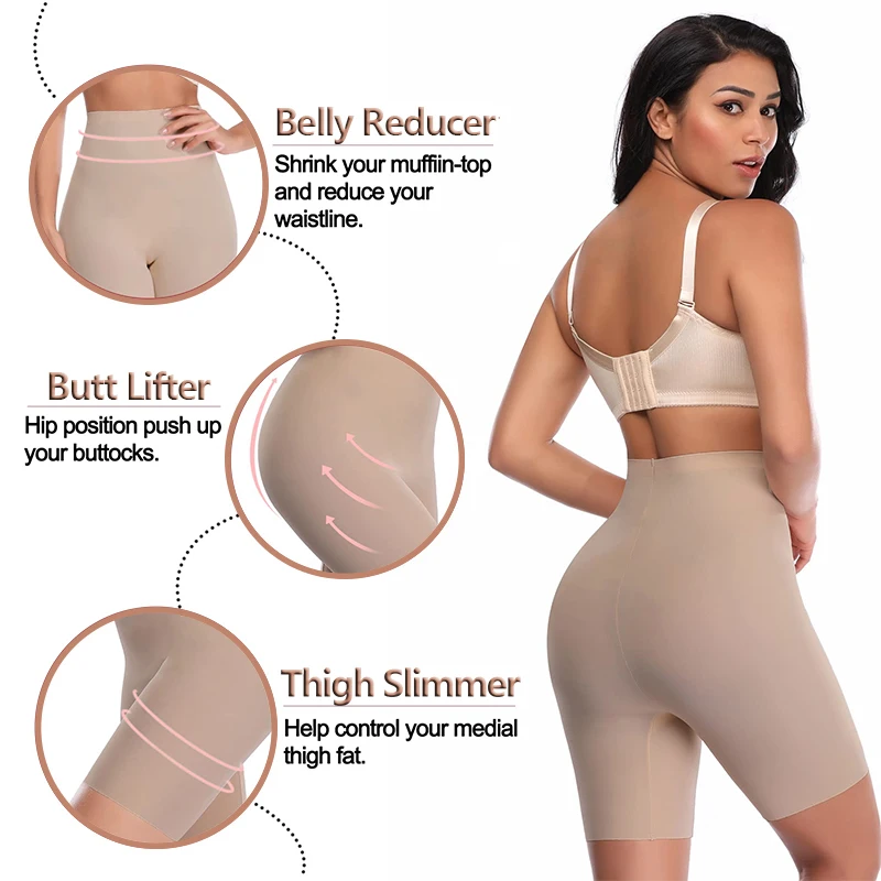 Safety Shorts High Waist Shorts High Waist Panties High Waist Underwear Seamless Panties Anti Chafing Slip Shorts Women High Waist Safety Panty Invisible Under Dress Seamless Underwear