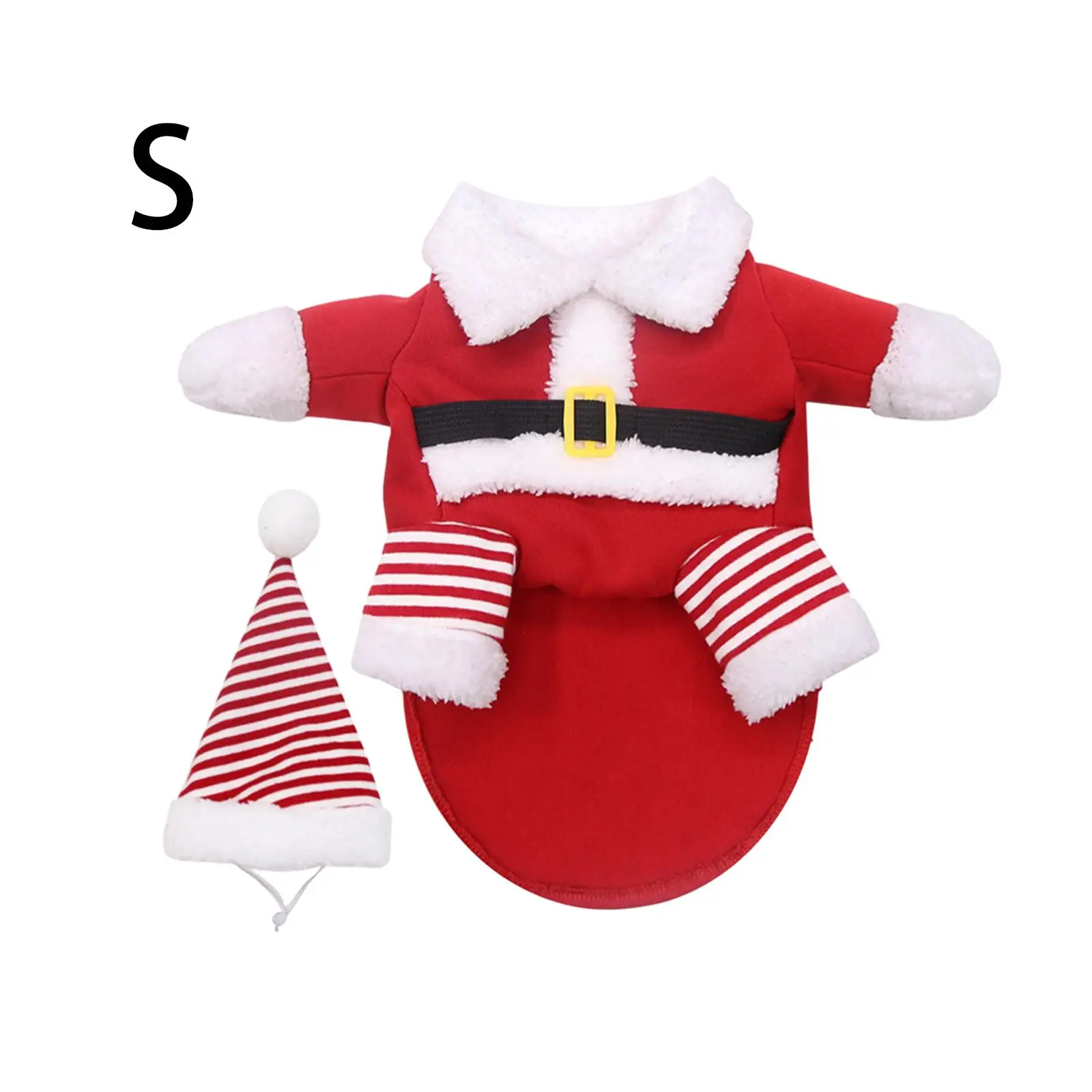 Cute Santa Claus Clothes Suit, Christmas Pets Clothes with Hat, Cat Dress up Christmas, Pets Christmas Outfit