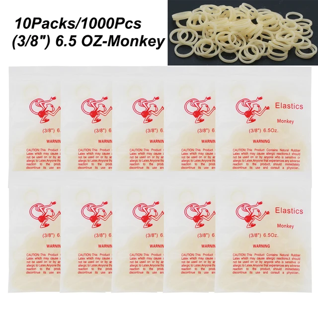 10 sacchetti/1000 pezzi elastici ortodontici dentali elastici in lattice  utilizzare per staffe bretelle 3/8 ''scimmia 6.5OZ