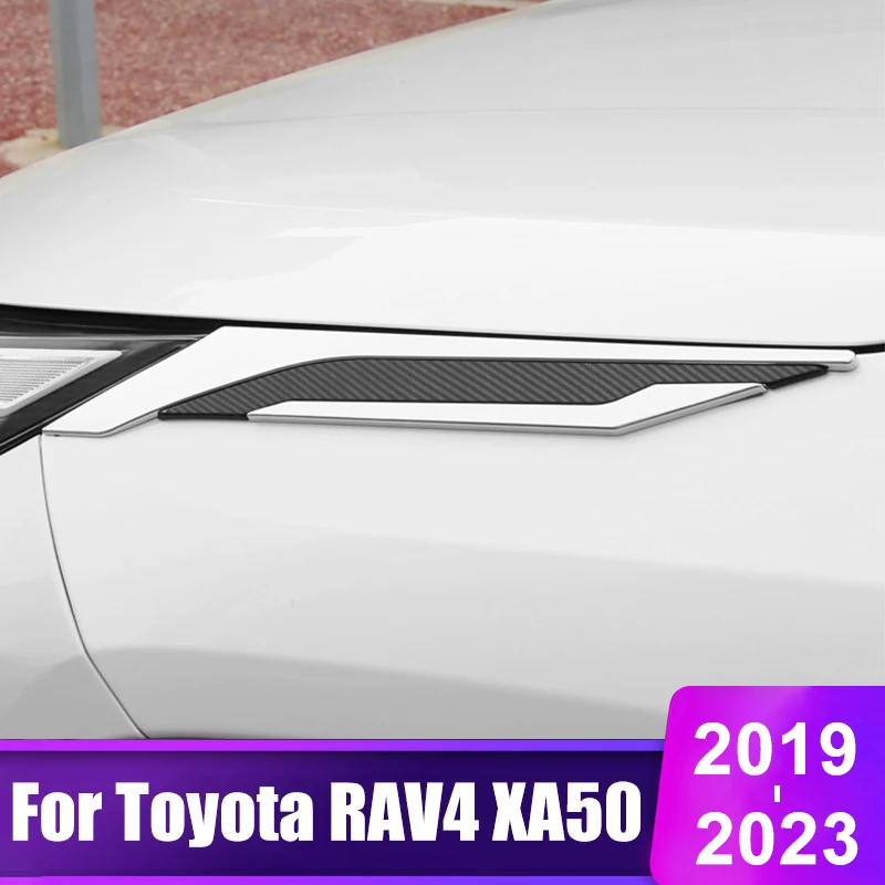 

For Toyota RAV4 2019 2020 2021 2022 2023 RAV 4 XA50 Hybrid Decorate Accessories ABS Car Leaf Board on Shark Gills Trim Stickers