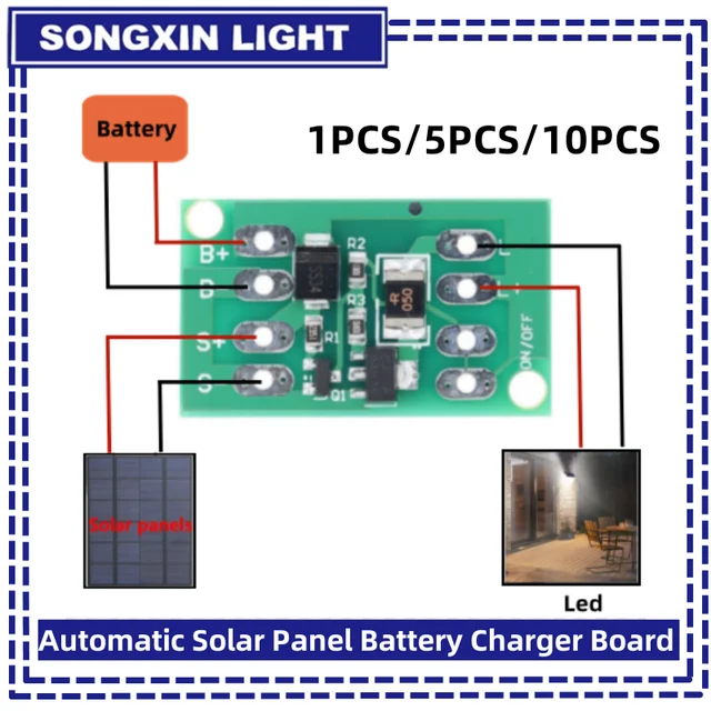 Panneau solaire automatique SX, panneau de chargeur de batterie, veilleuse, lampe LED, interrupteur de commande, chargeur de batterie, contrôleur de charge, technologie 1