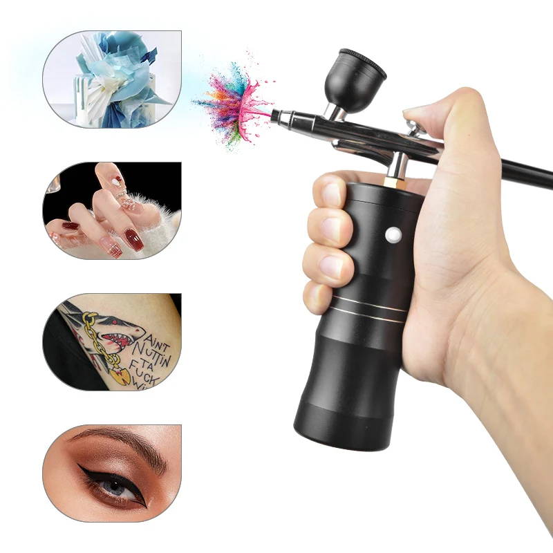 Nail Airbrush Air Compressor Cake Painting Craft Coloring Hair Dyeing Tattoo Makeup Spray Gun Water Skin Hydrating Nano Sprayer 2