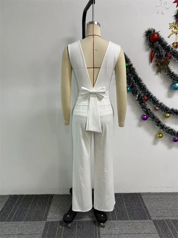 Wmstar Two Piece Set Women Top and Pants Set Sleeveless Office Lady Matching Outfits Elegant Clothes Wholesale Dropshipping 2025