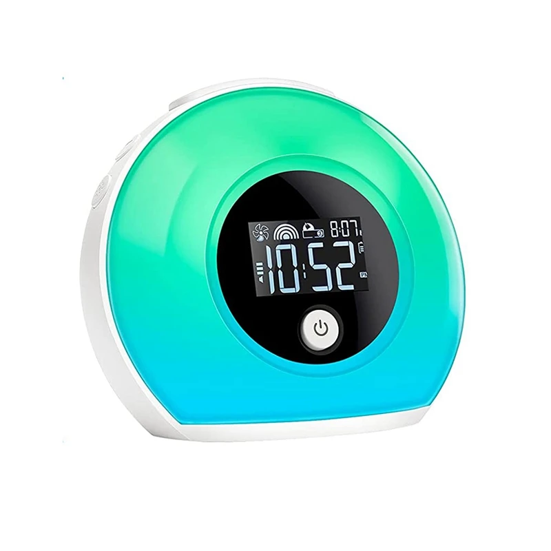 

HOT-Night Light Alarm Clock Bluetooth Speaker 5 Colors Wake Up Light Alarm Clock Bedside Colorful LED Digital Clocks Player
