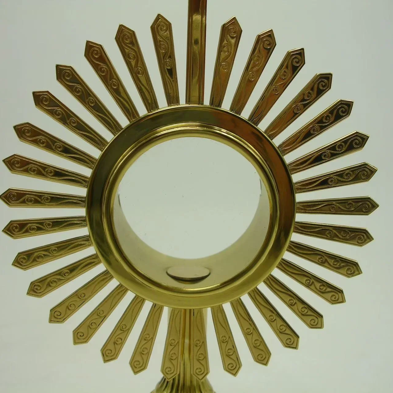 Brass Holy Reliquary Catholic Monstrance With Ray High Polished For Church Or Home
