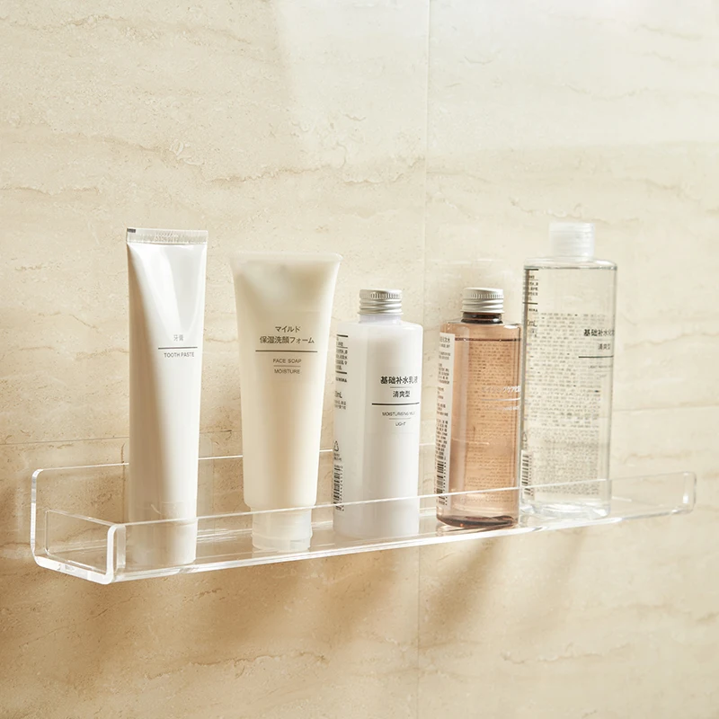 Wall-mounted No-drill Bathroom Organizer For Face Wash, Toothpaste