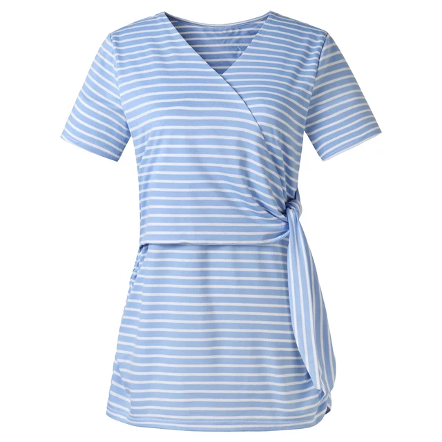 Pregnant Women Striped Shirts Home Wear 