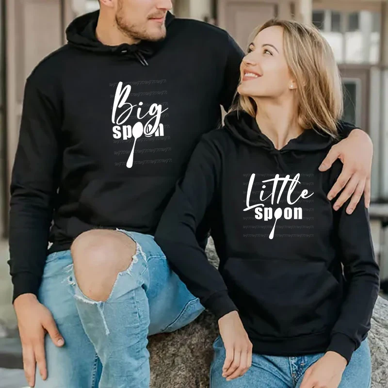 

Big Spoon Little Spoon Print Couples Hoodie Fashion Honeymoon Matching Hooded Casual Long Sleeve Women Men Pullovers Tracksuits