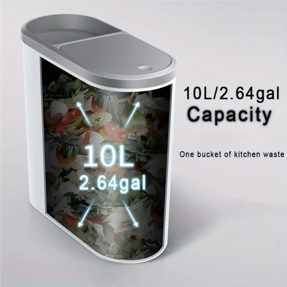 10L 욕실 쓰레기통, 가정용 창의적인 틈새 쓰레기통, 뚜껑이 있는 누름식 쓰레기통, 간단한 종이 바구니 주방 쓰레기통