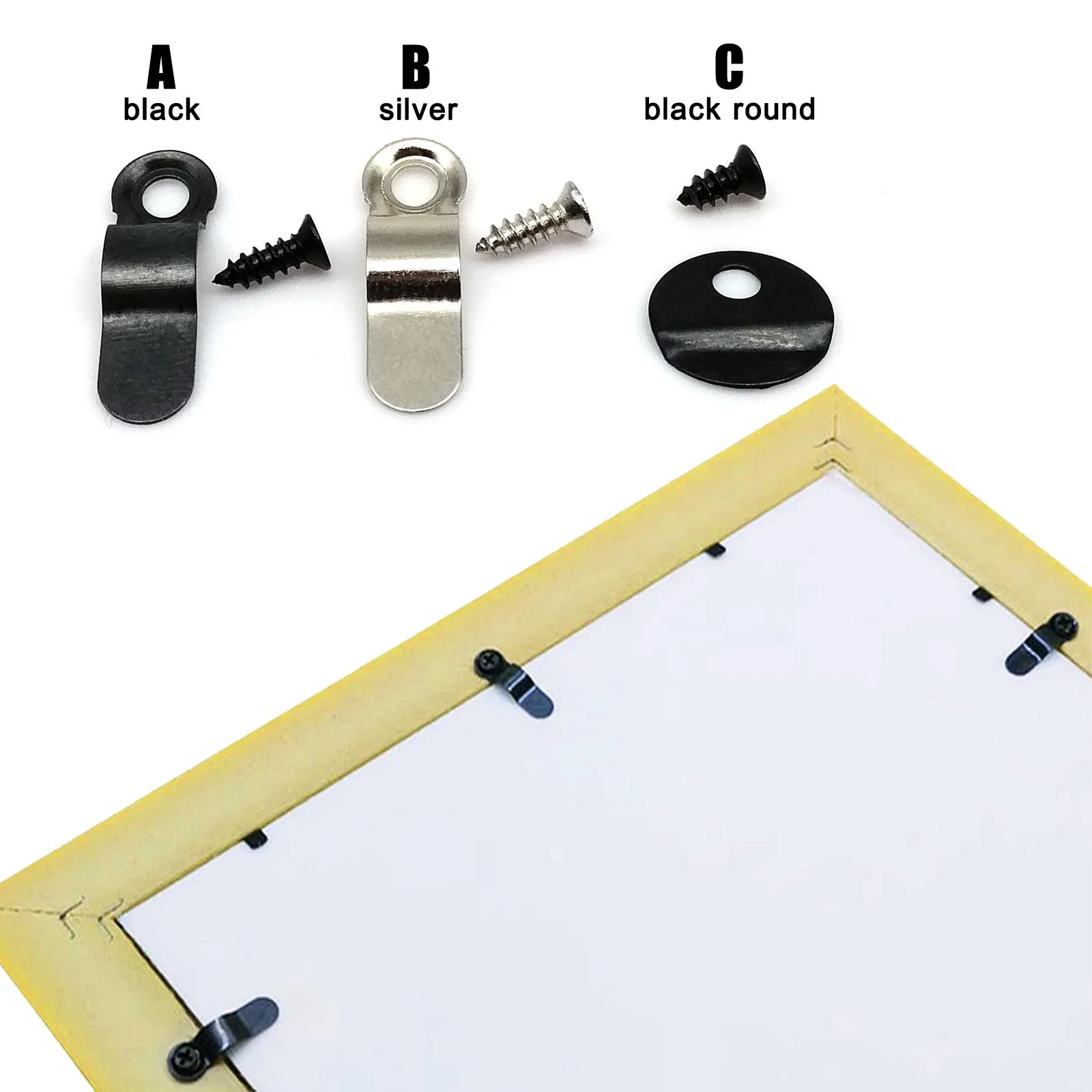 Shappy Picture Frame Hardware Backing Clips, Picture Frame Backing