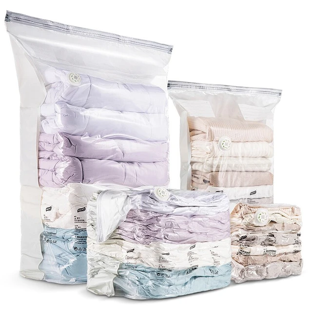Vacuum Storage Bags Space Saving Bags for Comforters Clothes Pillow Bedding  Blanket Storage Double Zip Lock Seal with Hand Pump - AliExpress