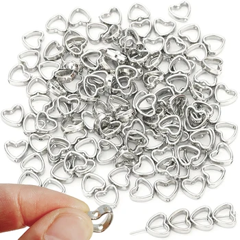 Silver Heart Spacer Beads 1