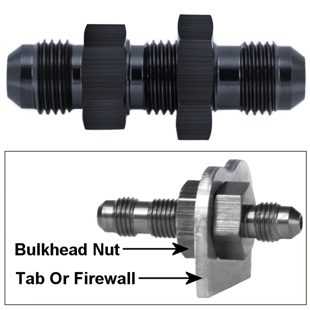 

1Pcs AN6 Male To AN6 Male To AN6 Male Hose Fitting Bulkhead Nut For Tab or Wirewall