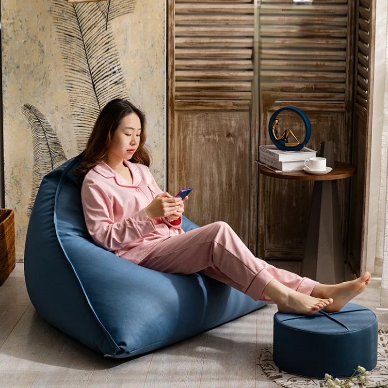 

Japanese lazy sofa tatami bean bag balcony lying light luxury leather children's reading single chair
