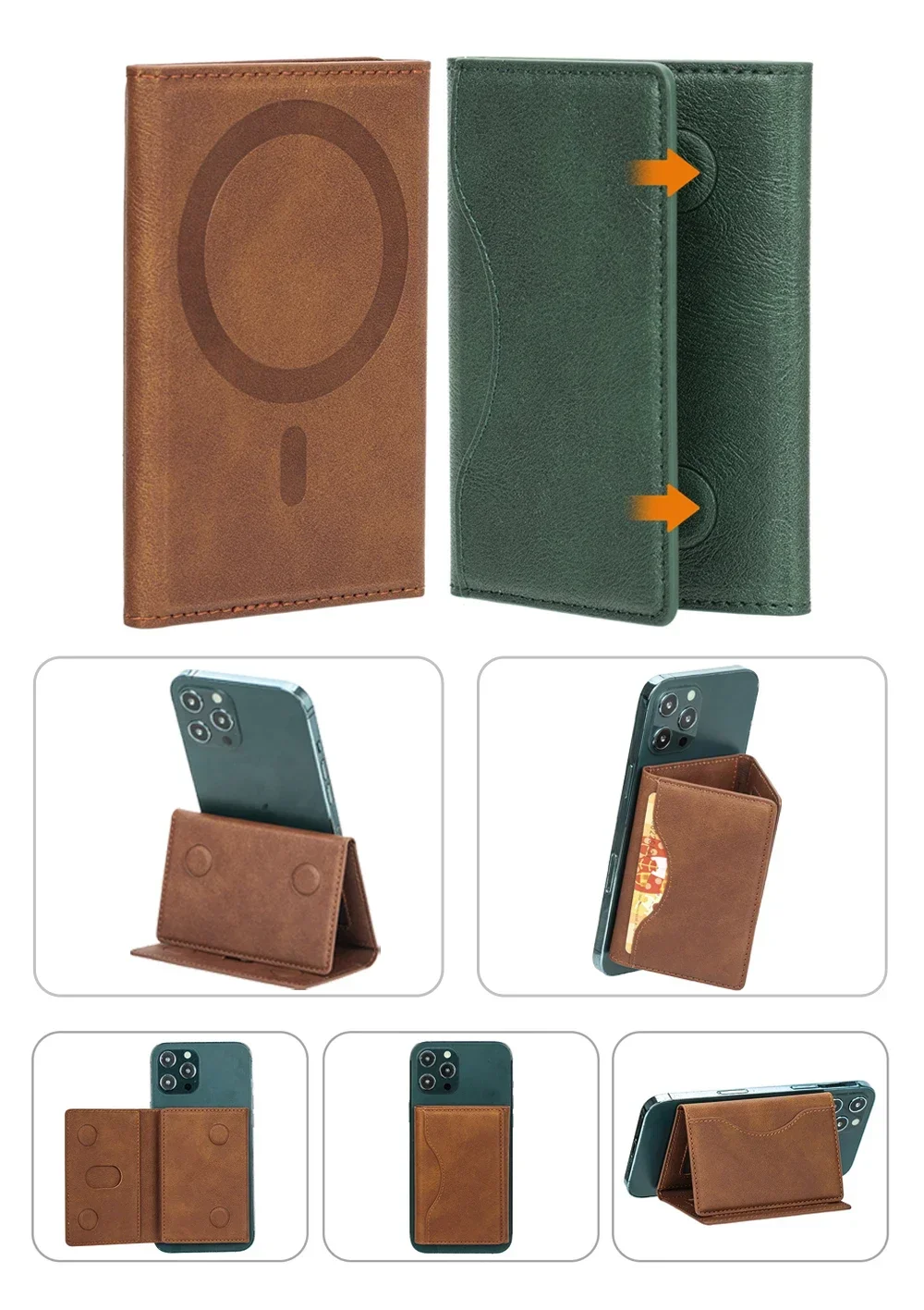 Carteira de Couro MagSafe compatível com iPhone